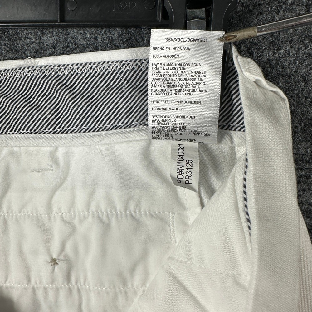 Nautica Mens Slim Fit White Chino Pants Cotton Twill Flat Front 36x30‎ PR3125 - Picture 8 of 9
